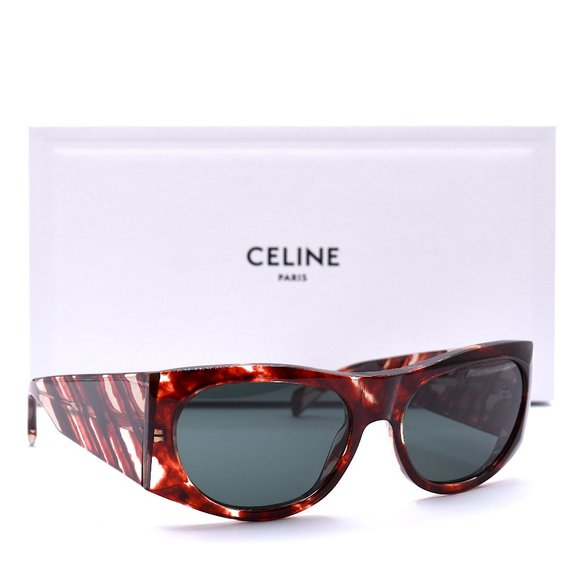 NEW CELINE PARIS CL40029I 54N RUBY RED GREY LENS AUTHENTIC SUNGLASSES - Picture 4 of 14